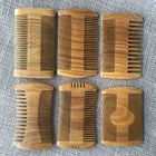 Six style nature Green sandalwood wooden beard comb for Amazon