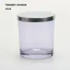 luxury clear glass jars for candle making wholesale cylinder candle jars with metal lid and customs logo printing on sale