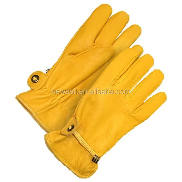 NEWSAIL Classic driver gloves/men's safety gloves/golden cow leather working gloves