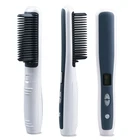 2 in 1 USB Wireless ceramic hair straightener brush hair iron brush hair straightening brush