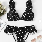 2019 Fashion Latest lady tied back printed Lace swimwear sexy bikini