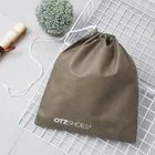 Custom promotional Washable Fashion Leisure green non woven drawstring bag for clothes