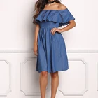 Hot Selling Women Clothes Lady Sexy Dress Off Shoulder Casual Dresses