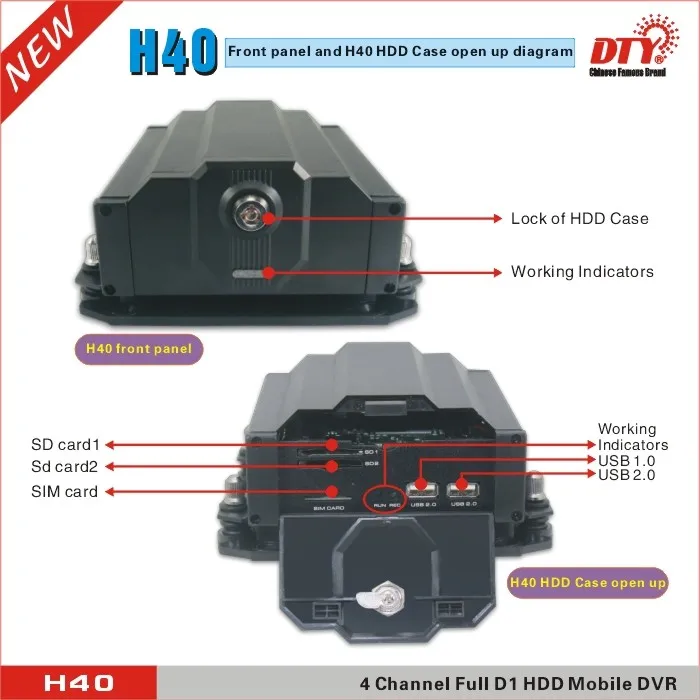 4ch HDD mobile dvr 24 hours video camera recorder,full D1 download dvr h264 cms free software, H40
