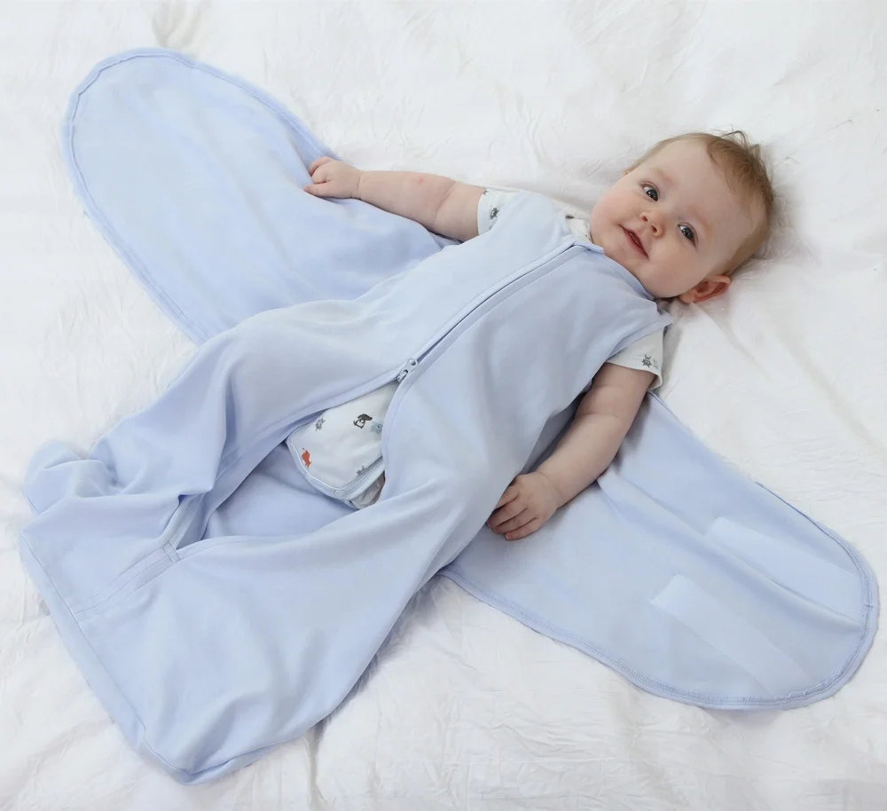 Bebé milagro 100% jersey de algodón bolsa de dormir saco ajustable Swaddle Wrap manta bebé recién nacido saco