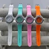 MaxhenW27 fashion Multi-color Jelly Silicone Light Led Digital Geneva crystal Flash LuminousLed watches