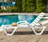 Wholesale outdoor furniture beach chairs white PVC portable sun lounge swimming pool chair