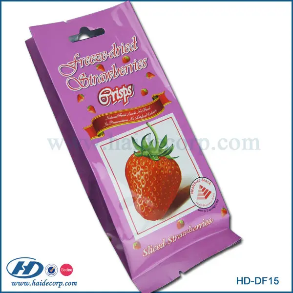 gusset strawberry crisps plastic packaging bag with high quality