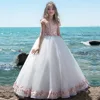 Baby girl party dress children frocks designs Ball Gown Girl Party Communion Pageant Gown with flowers