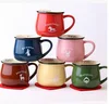 Zogift High quality porcelain cute cartoon shaped mug custom logo colored coffee milk water mug espresso mug