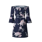 Summer Hot Selling Long Steeve Women Clothing Party Off Shoulder Dress
