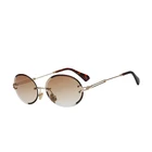New European style fashion glasses cut edge sunglasses women's frameless metal sunglasses