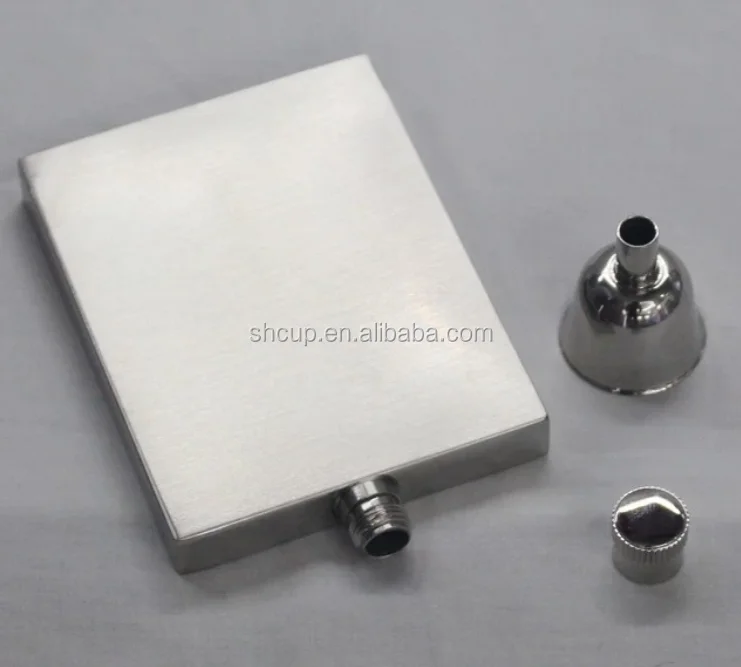 high quality stainless steel 304 3oz hip flask square flat
