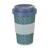 16oz Travel Mug Bamboo Fiber Coffee Cup with Silicone Ring