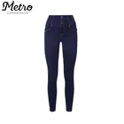 OEM Multi button dark bule washed skinny pencil Jeans