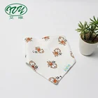 Hot Sale Cute Animal Printed Cotton Baby Bibs Triangle