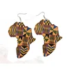 4Pair/Set 60mm Vintage Natural Wood Africa Black Modern Girl Queen Head Earring Korean Fashion African Wooden Party Club Jewelry
