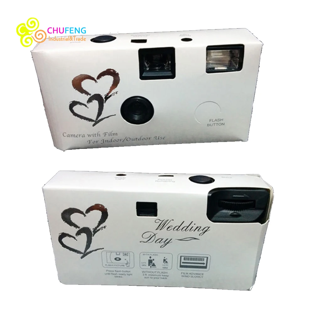 Hearts Disposable Wedding Bridal Camera With Flash 35mm And Gift