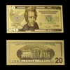 Factory Sale 20 Dollar Paper Money 24k Gold Plated Banknote Gift Items