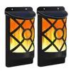 New Products Flame Flicker Effects Control fire 66 LED Solar Light Waterproof Outdoor Garden Pathway Wall Lamp