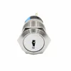 IP40 power illuminated anti vandal key lock push button stainless steel metal switch