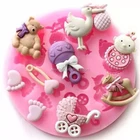 Silicone baby shower party fondant mold for cake decoration
