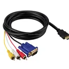 24K Gold Plated HDMI To VGA/Composite 3-RCA Audio Video Cable 1.5M-Length
