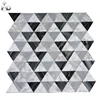Polished Carrara White Rhomboid Diamond Triangle Floor Nature Stone Mosaic Tile For Kitchen Backsplash carrara marble mosaic