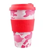 High quality special design new bamboo fiber cup with silicon lid and sleeve