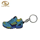 Wholesale Cheap Price Custom Soft PVC Rubber Shoes Shaped Keychain Metal Key Ring