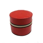 Custom logo print leather round jewelry gift box with logo