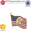 Custom 1 Inch Gold Plated Enamel American Flag and Eagle Lapel Pin