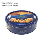 Royal Danish butter cookies box round chocolate biscuit packaging metal tin box