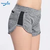 New Gray Polyester Elastic Waistband Fitness Crossfit Sport Gym Tights Fitted Short for Women