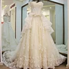 LS16006 hot party dresses picture long train victorian ball gown fringe wedding dress