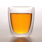 double walled borosilicate small glass tea cup