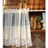 blue&white stripe kitchen curtain short curtain sheer curtain