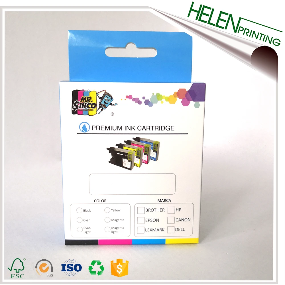 custom hot sale full color printed paper cardboard ink cartridge