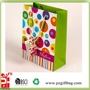 colorful paper straw bag/gift bag with bubbles