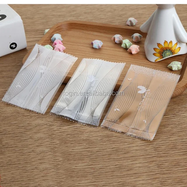 packaging colorful self adhesive plastic bags for biscuits