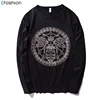 Casual men printed clothes long sleeve t shirts plus size
