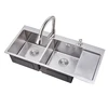 Amazon hot selling 80 20 best brand undermount square kitchen sink stainless steel prices in india topmount hotel sink |488