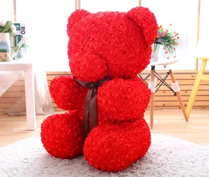 lovely gift bear red rose soap flower bear present bear for