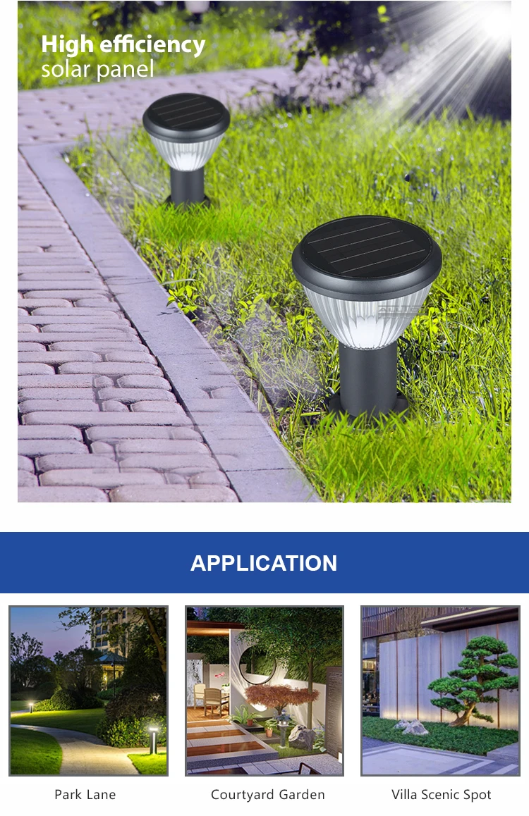 ALLTOP Ip65 outdoor waterproof aluminum intelligent integrated 5w solar led garden light