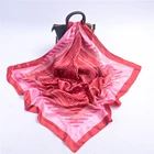 custom printing 100% satin silk square tudung scarf