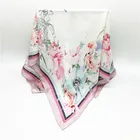 High quality digital printed square satin scarf logo print silk scarf Shanghai