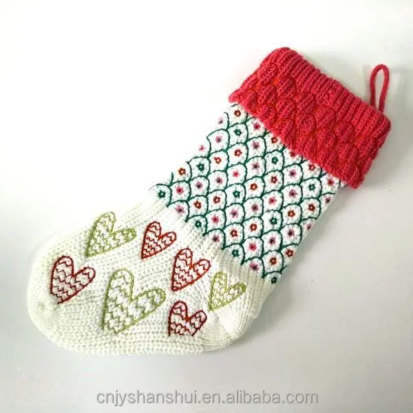 stocking socks santa stocking heart embroidered christmas gift