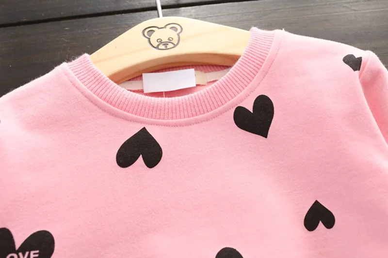Kids Love Heart T Shirt Tops + Pantskirt 2PCS Suit 5