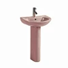 China Wholesale Sanitary Ware Bathroom Blue Pink Ceramic Pedestal Sink
