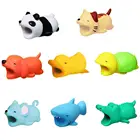 Ad 2018 mobile phone accessory custom PVC protector charge animal cable bite for phone